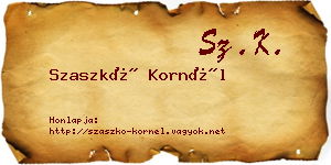 Szaszkó Kornél névjegykártya