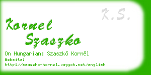 kornel szaszko business card